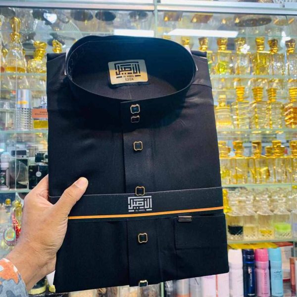 Soft Butterfly Stige Fabric Jubba Black